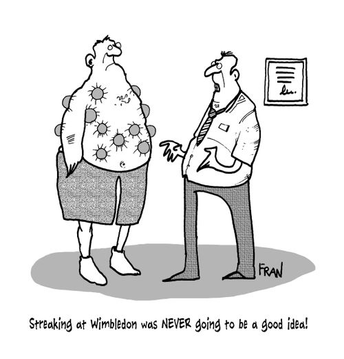 Streaking at Wimbledon was never going to be a good idea!