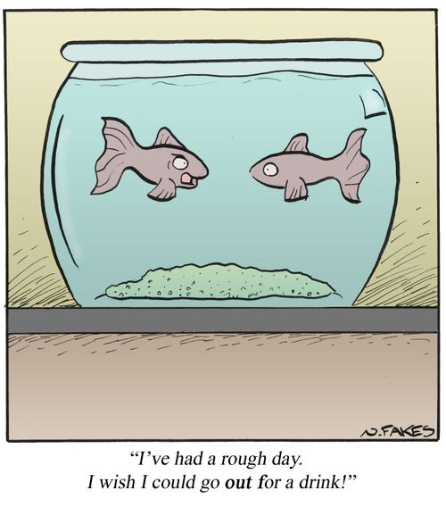 'I've had a rough day. I wish I could go out for a drink!'