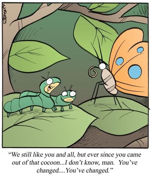 'We still like you and all, but ever since you came out of that cocoon. . . I don't know, man. You've changed. . . You've changed.'