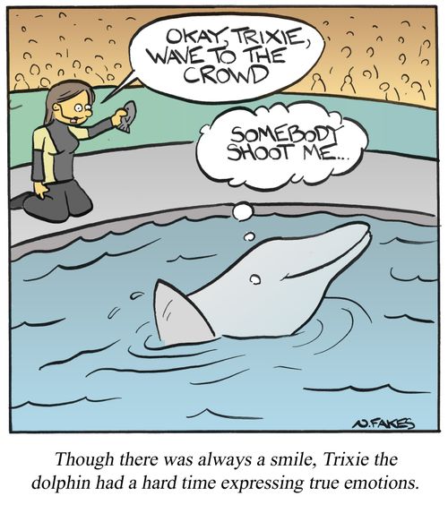 Though there was always a smile, Trixie the dolphin had a hard time expressing true emotions.