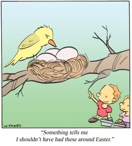 'Something tells me I shouldn't have had these around Easter.'