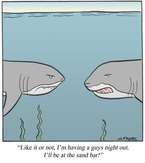 'Like it or not, I'm having a guys night out. I'll be at the sand bar!'