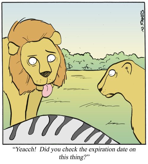 'Yeacch! Did you check the expiration date on this thing?'