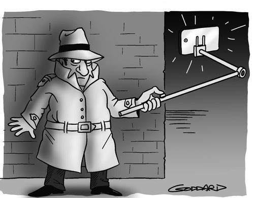 Spy with selfie stick