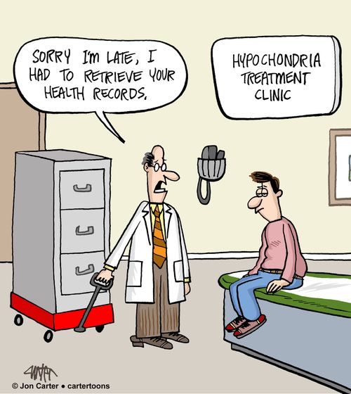 "Sorry I'm late, I had to retrieve your health records."