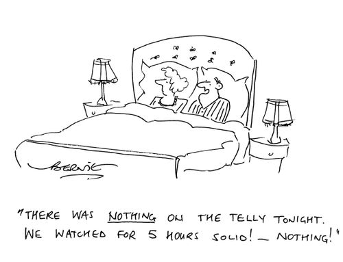 'There was nothing on the telly tonight. We watched for 5 hours solid! - Nothing!'
