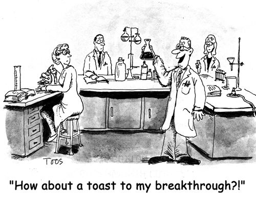 'How about a toast to my breakthrough?!'