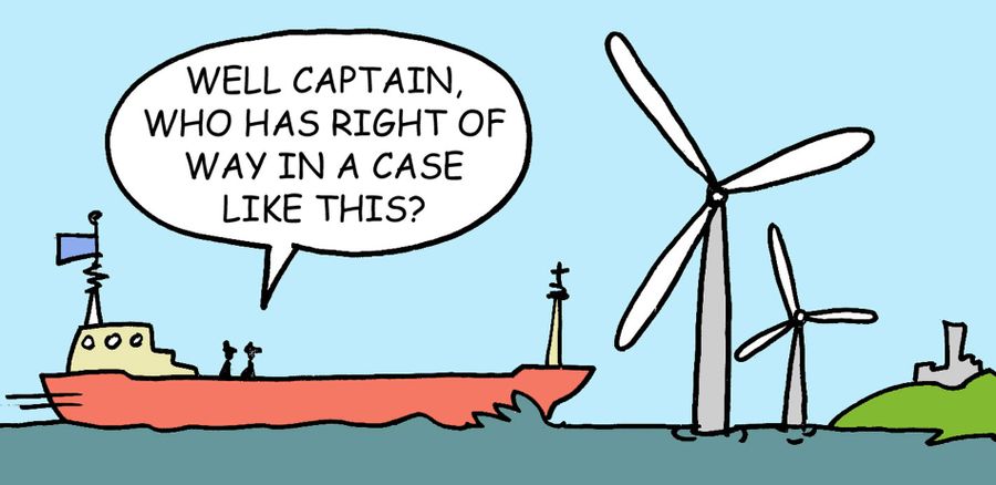 "Well captain, who has right of way in a case like this?"