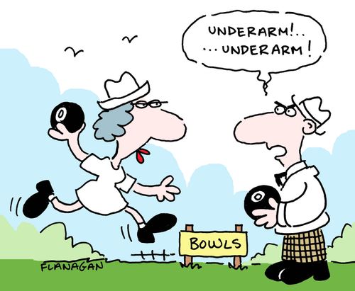 "Underarm!  Underarm!"