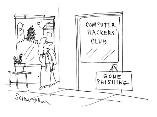 Computer hackers' club - 'gone phishing'.