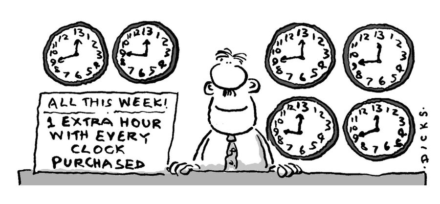 All this week!  1 extra hour with every clock purchased.