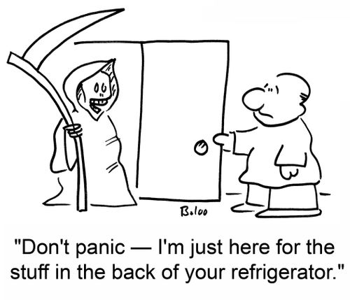 'Don't panic -- I'm just here for the stuff in the back of your refrigerator.'