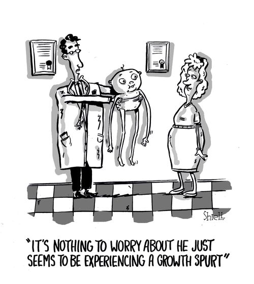 "It's nothing to worry about. He just seems to be experiencing a growth spurt."