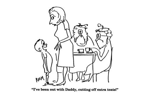 'I've been out with Daddy, cutting off extra teats!'
