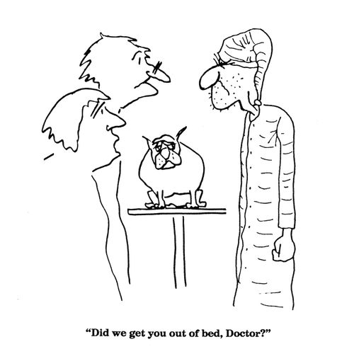 'Did we get you out of bed, Doctor?'
