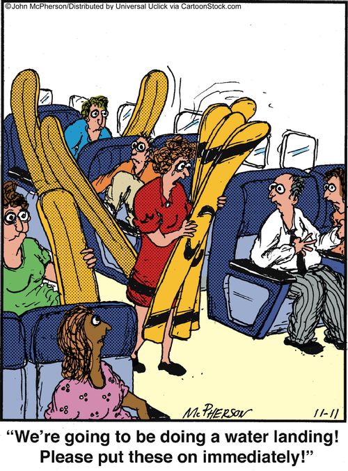'We're going to be doing a water landing! Please put these on immediately!'