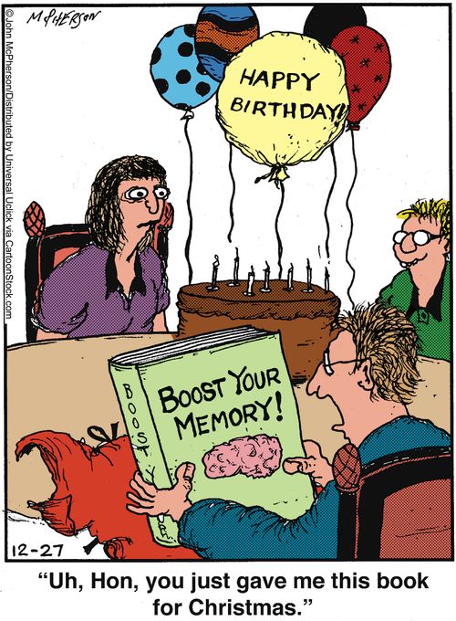 'Uh, Hon, you just gave me this book for Christmas,'