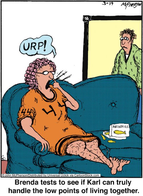 Brenda tests to see if Karl can truly handle the low points of living together.