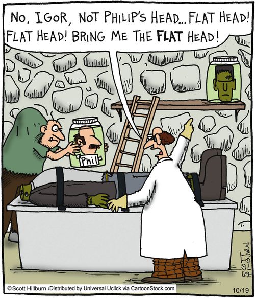 'No, Igor, not Phillips head...Flat head! Flat head! Bring me the flat head!'