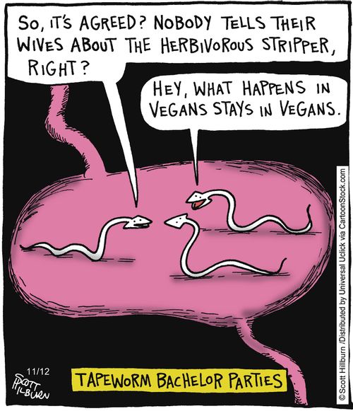 'Hey, what happens in vegans,stays in vegans.'