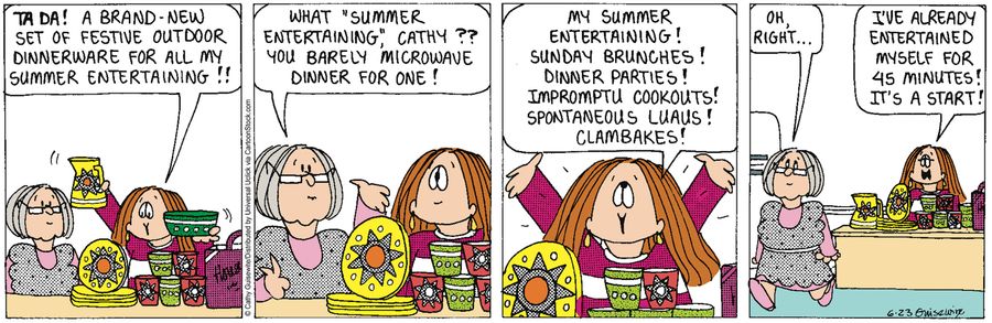 'Ta Da! A brand new set of festive outdoor dinnerware for all my summer entertaining!!'