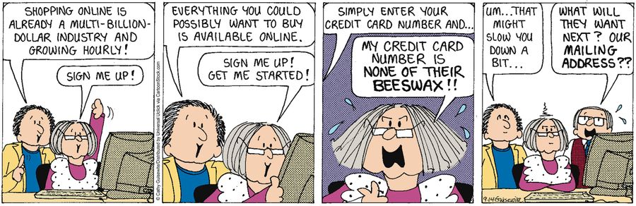 'My credit card number is none of their beeswax!'