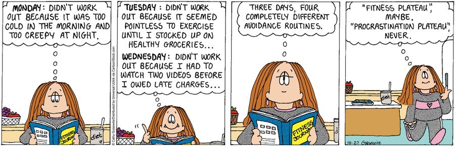 'Three days, four different avoidance routines.'