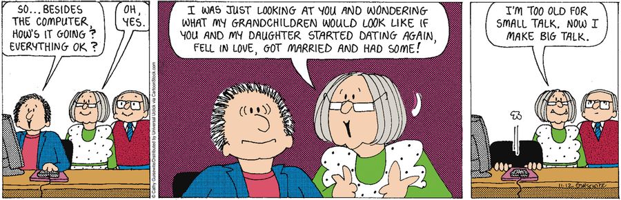 'I was just looking at you and wondering what my grandchildren would look like if you and my daughter started dating again, fell in love, got married and had some!'