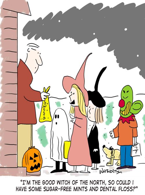 'I'm the Good Witch of the North, so could I have some sugar-free mints and dental floss?'
