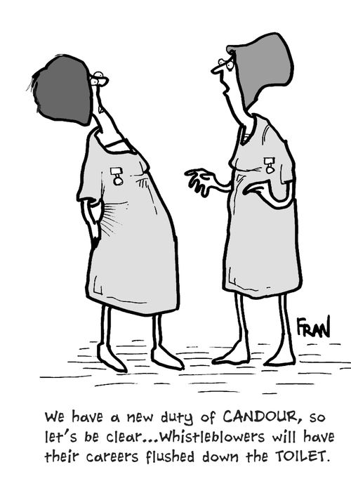 'We have a new duty of CANDOR, so let's be clear...whistleblowers will have their careers flushed down the toilet.'