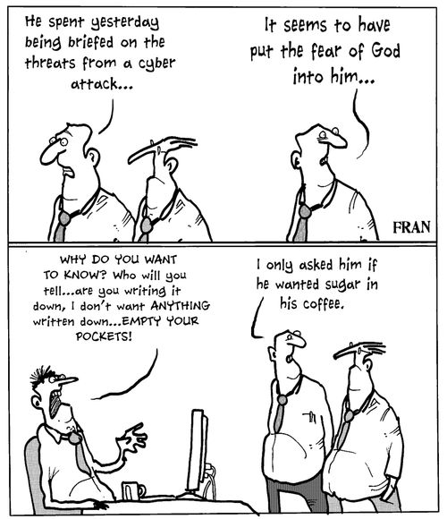 'He spent yesterday being briefed on the threats from a cyber attack...'