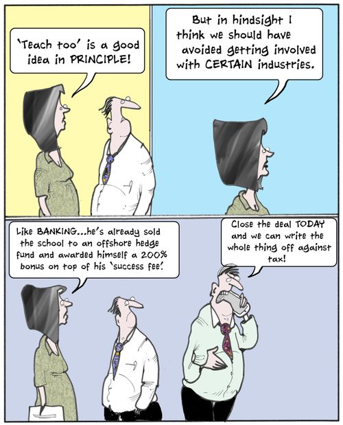 ''Teach too' is a good idea in principle!'