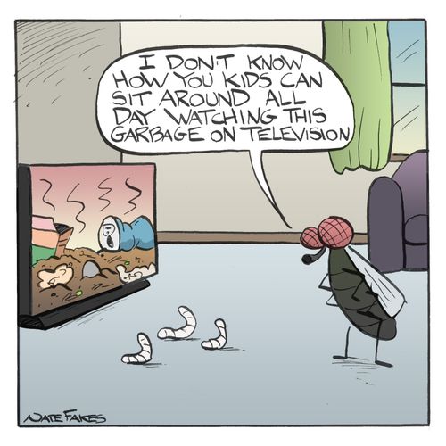 'I don't know how you kids can sit around all day watching this garbage on television.'