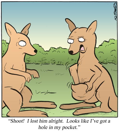 'Shoot! I lost him alright. Looks like I've got a hole in my pocket.'