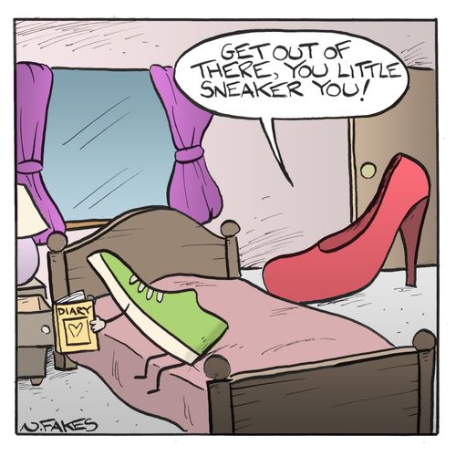 'Get out of there, you little sneaker you!'