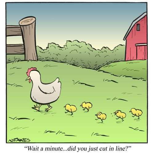 'Wait a minute...did you just cut in line?'