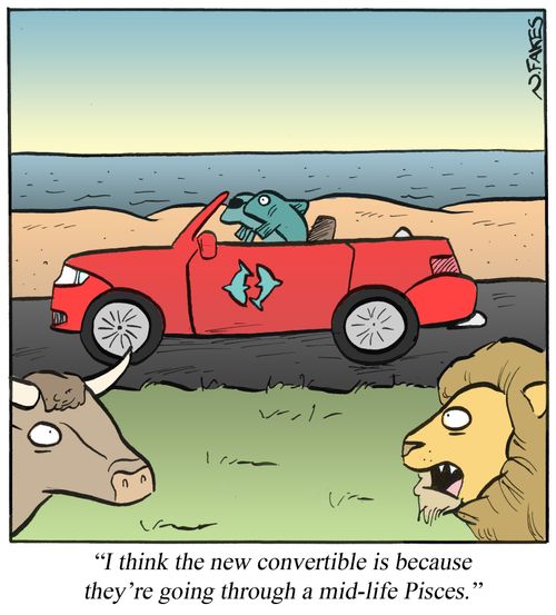 'I think the new convertible is because they're going through a mid-life Pisces.'