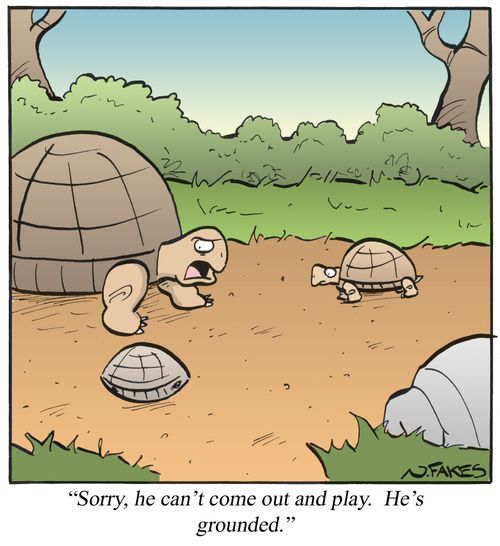 'Sorry, he can't come out and play. He's grounded.'
