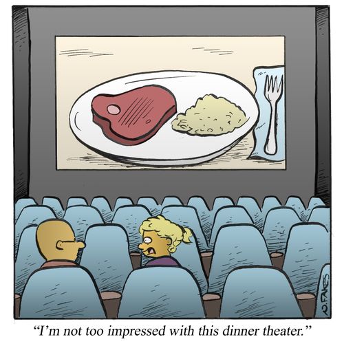 'I'm not too impressed with this dinner theater.'