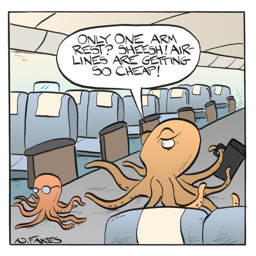 'Only one arm rest? Sheesh! Airlines are getting so cheap!'