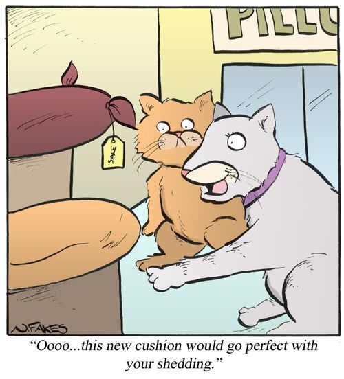 '...This new cushion would go perfect with your shedding.'