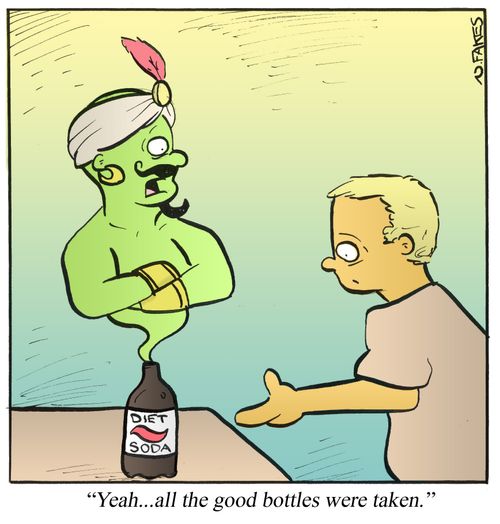 'Yeah...all the good bottles were taken.'