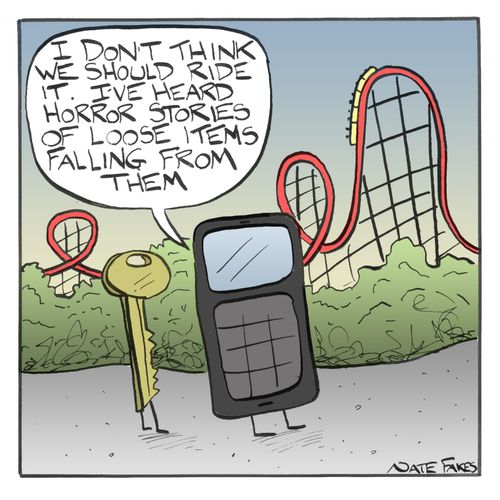 'I don't think we should ride it. I've heard horror stories of loose items falling from them.'