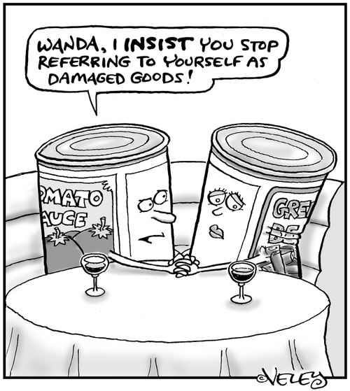 "Wanda, I INSIST you stop referring to yourself as damaged goods!"