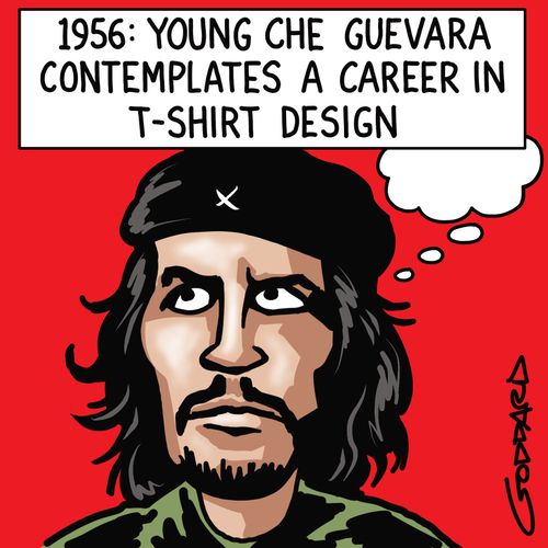 Young Che Guevara contemplates a career in t-shirt design.