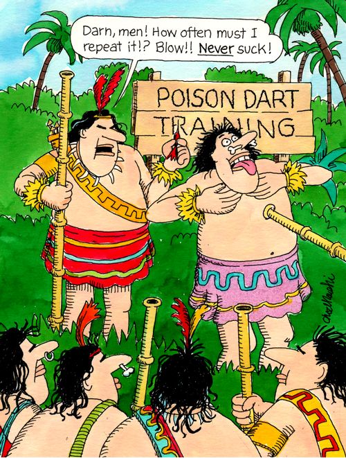 "Darn, men! How often must I repeat it!? Blow!! Never suck!"