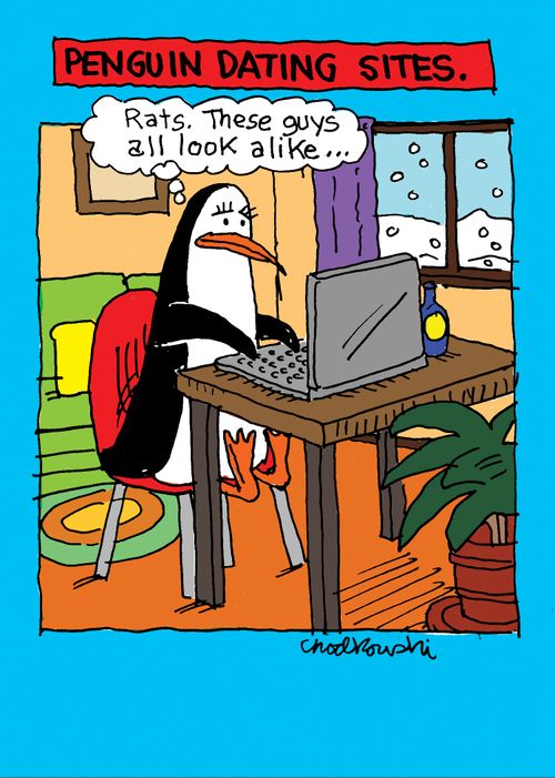 Penguin Dating Sites: "Rats. These guys all look alike..."
