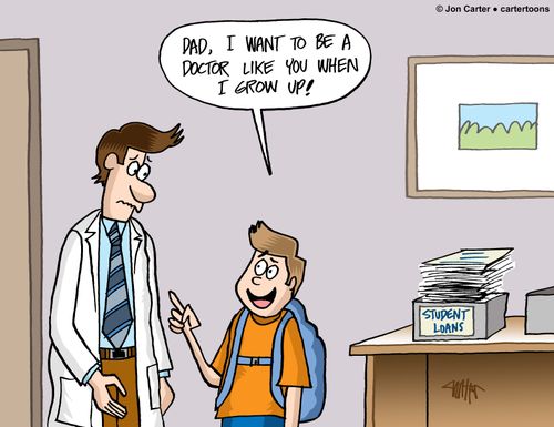 'Dad, I want to be a doctor like you when I grow up!'
