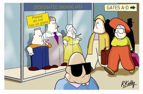 Designated Smoking Area - Please do not tap on glass