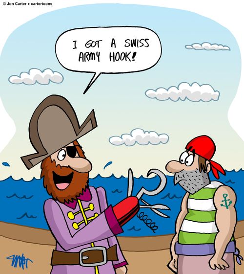 "I got a swiss army hook!"